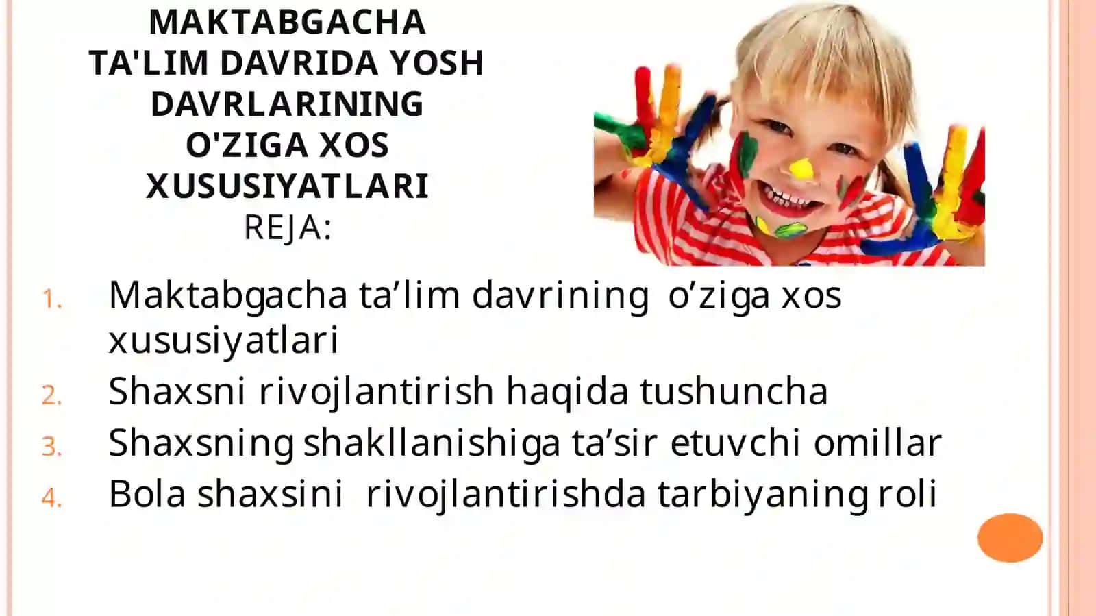 Maktabgacha Ta'limda Yosh Davrlar 2
