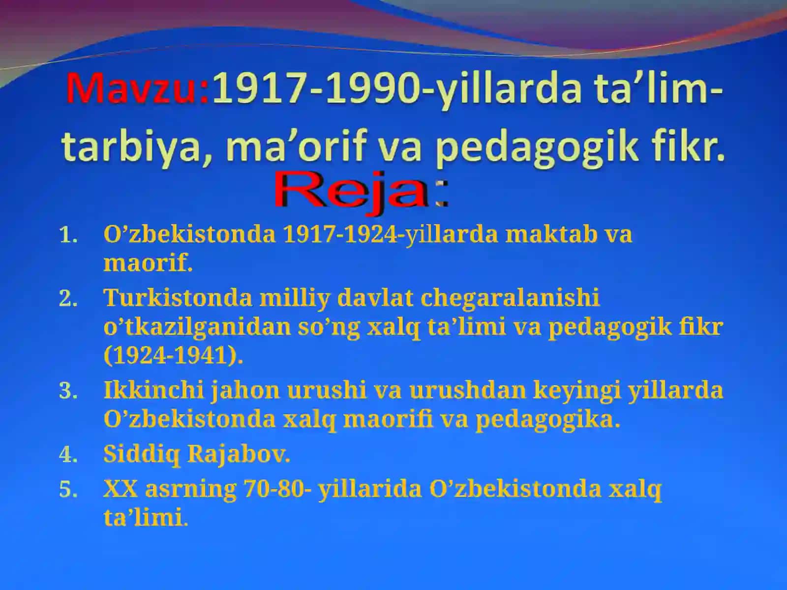 O’zbekistonda 1917-1924-yillarda maktab va maorif 2