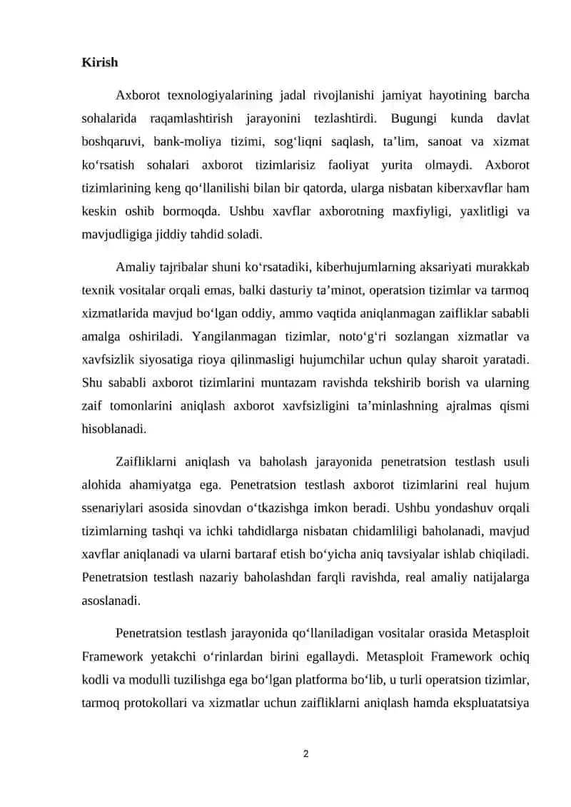 METASPLOITLAR TAHLILI 2