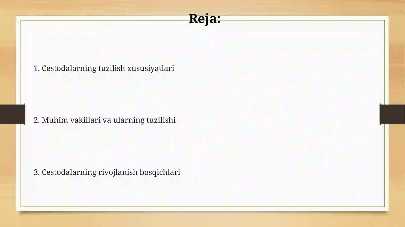 Cestodalarning tuzilishidagi ayrimbelgilari 2