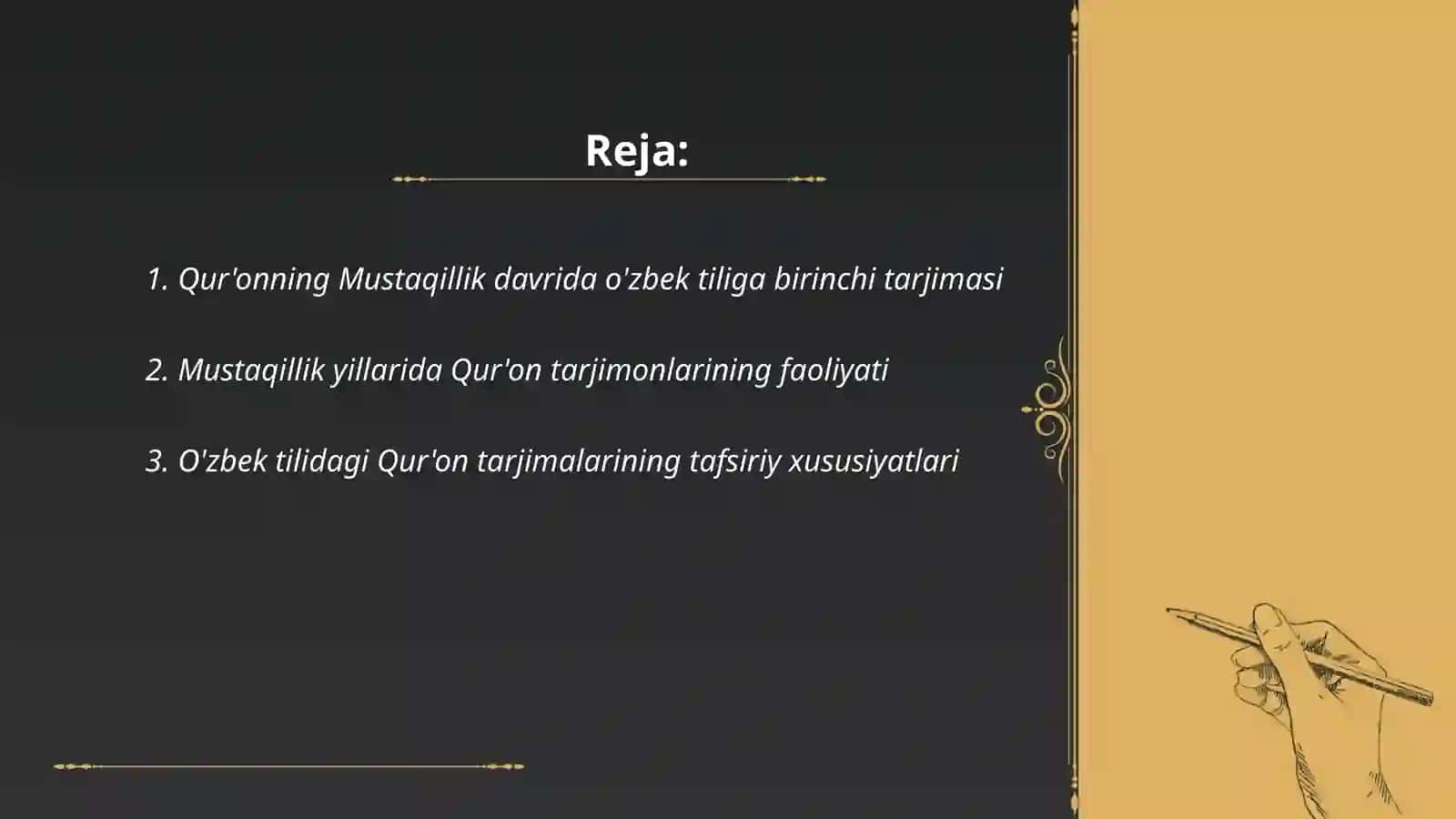 Mustaqillik yillarida Qur'onning o'zbek tiliga tarjima qilinishi va tafsirlari 2