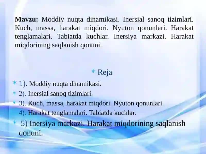 Moddiy nuqta dinamikasi 2