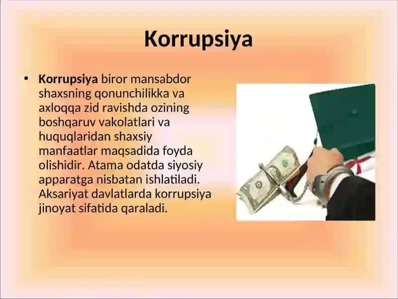 Korrupsiyaning mohiyati va uning oqibatlar 2