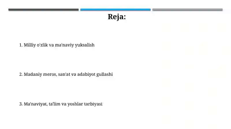 Mustaqillik yillarida Oʻzbekistondagi maʼnaviy va madaniy taraqqiyot 2