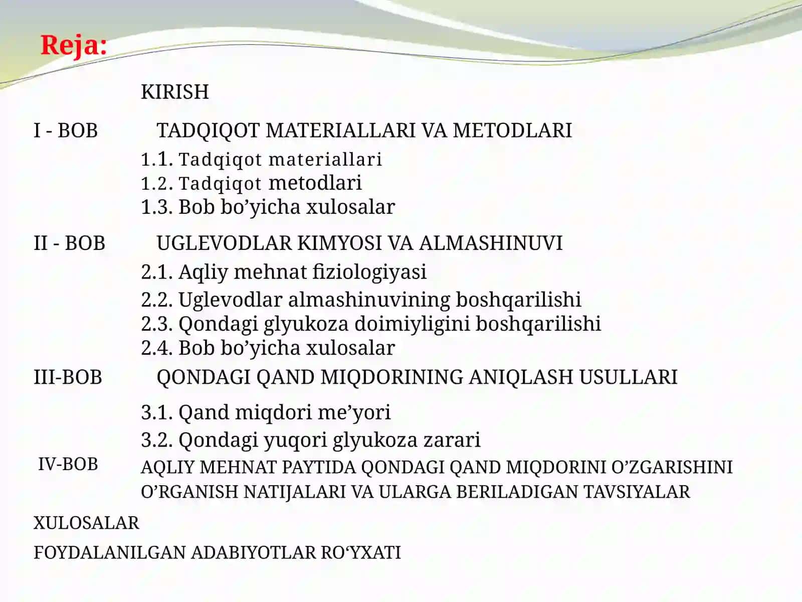 NURMATOVA MA’MURA OXUNJONOVNANING“QONDAGI GLYUKOZA MIQDORI O’ZGARISHINING TURLI ORGANIZMLARDA TA’SIRI” 2