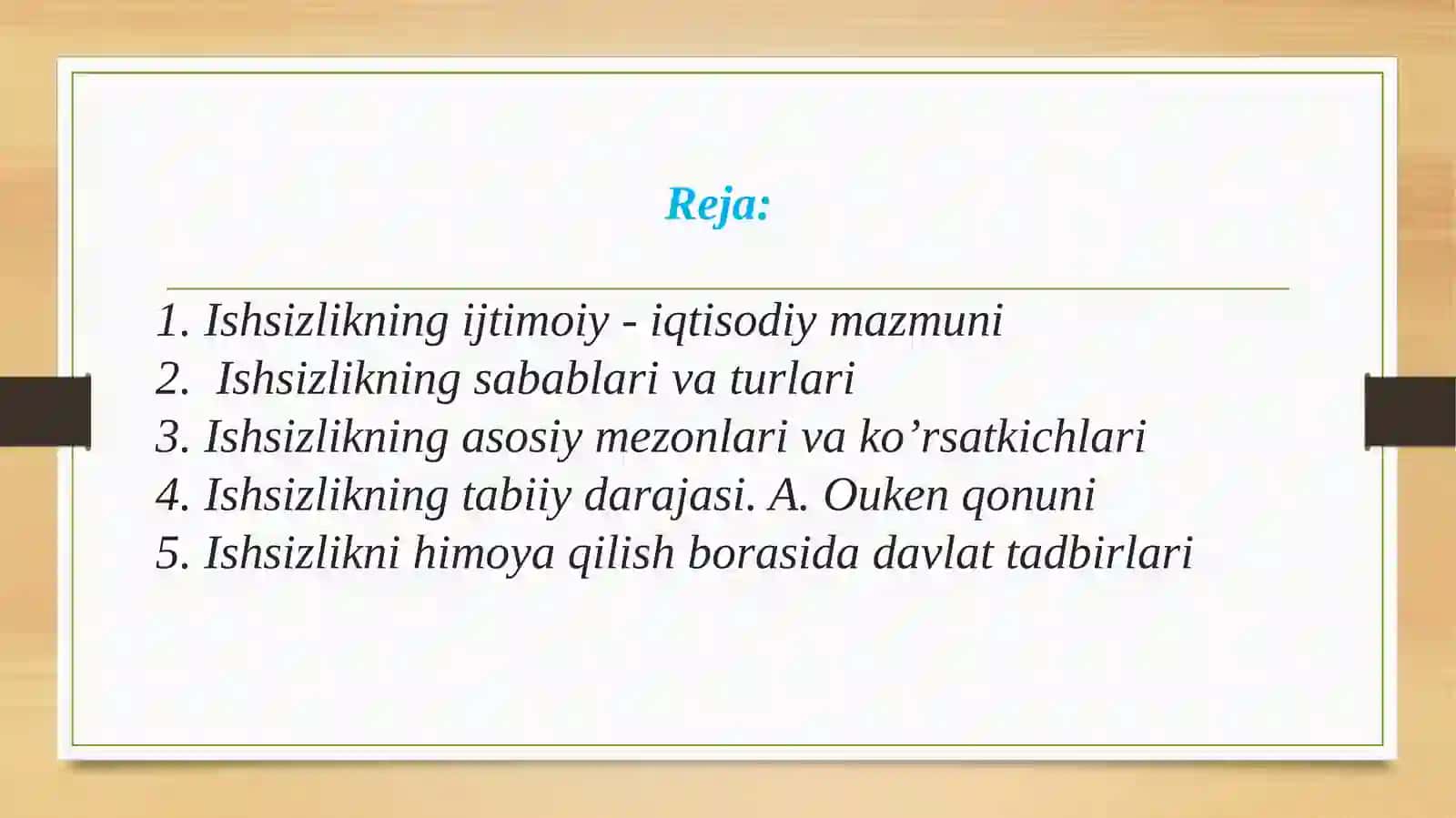 BANTLIK DARAJASI VA ISHSIZLIK IQTISODIY FAROVONLIKKATAʼSIRQILUVCHI MUHIMKOʻRSATKICHLAR 2