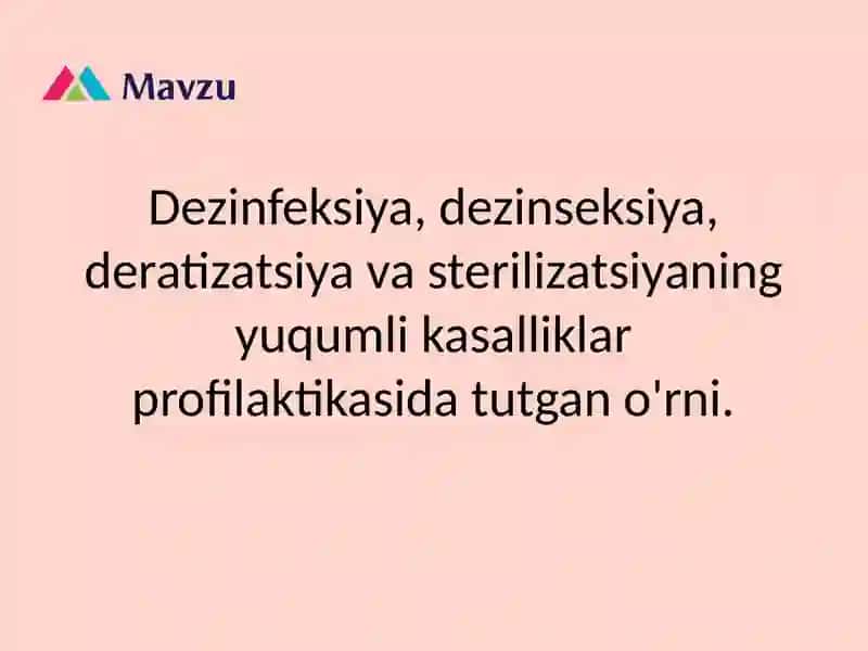 Yuqumli Kasalliklar Profilaktikasi 2