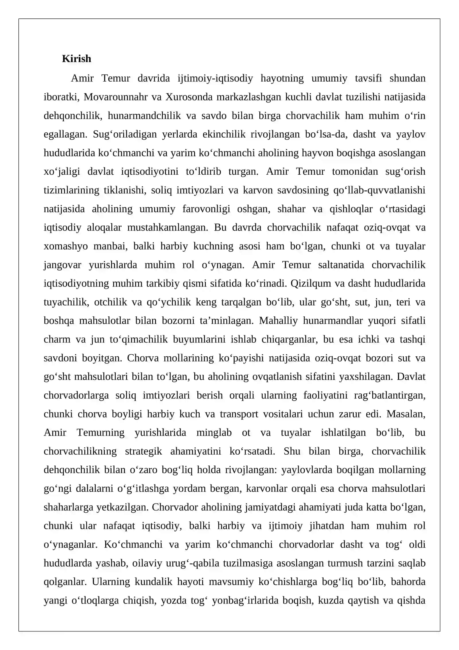 Chorvadorlarning kundalik turmush tarzi 2