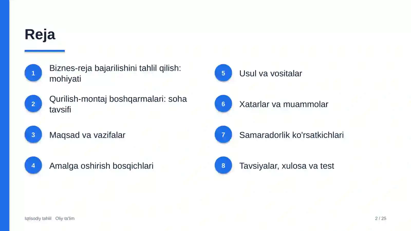 qurilish montaj boshqarmalarida biznes reja bajarilishini tahlil qilish 8263 2