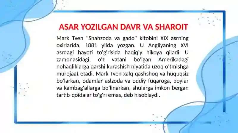"SHAHZODA VA GADO", 'KICHKINA SHAHZODA" ASARLARI TAHLILI 2