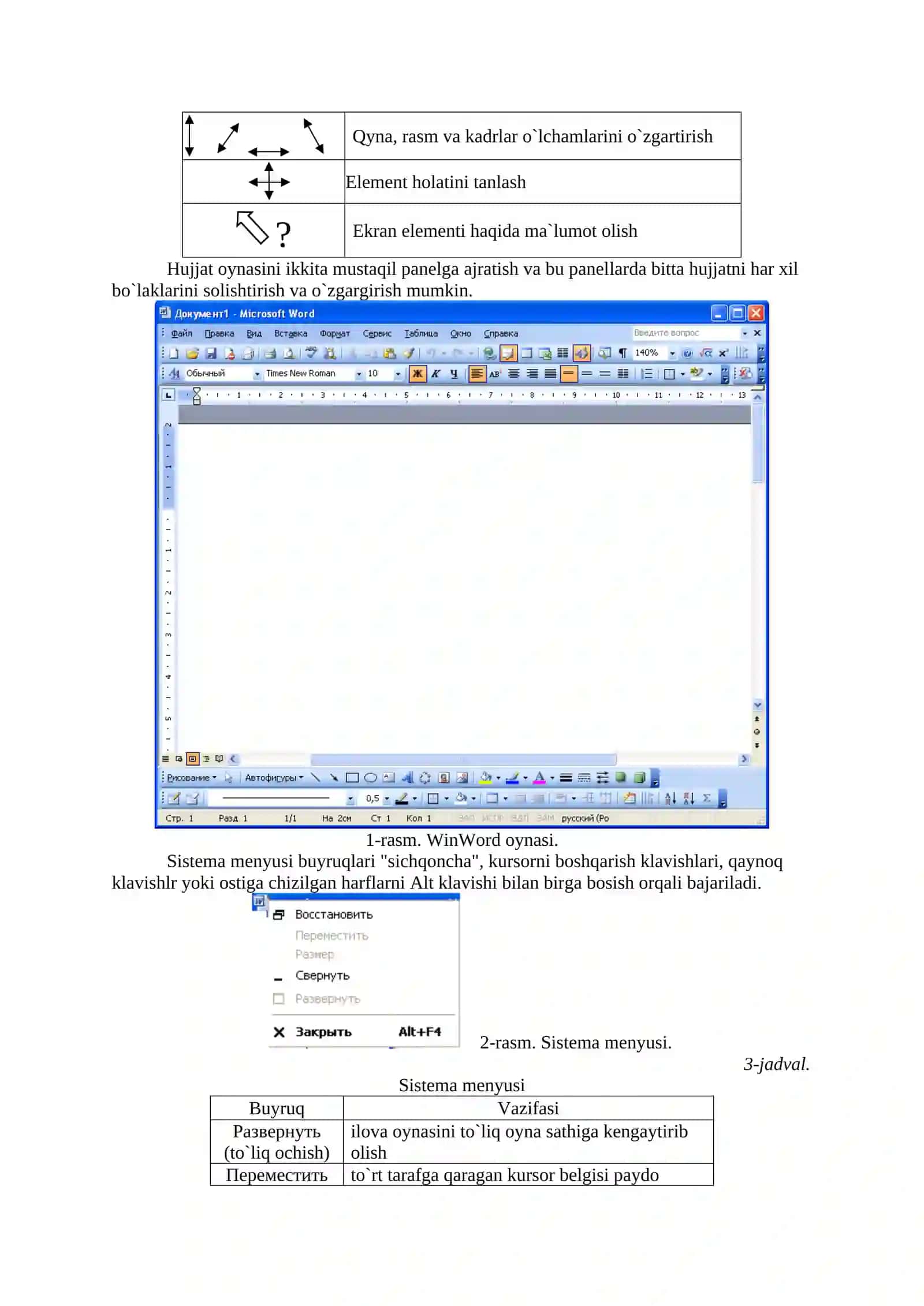 MS Word matn muharriri 2
