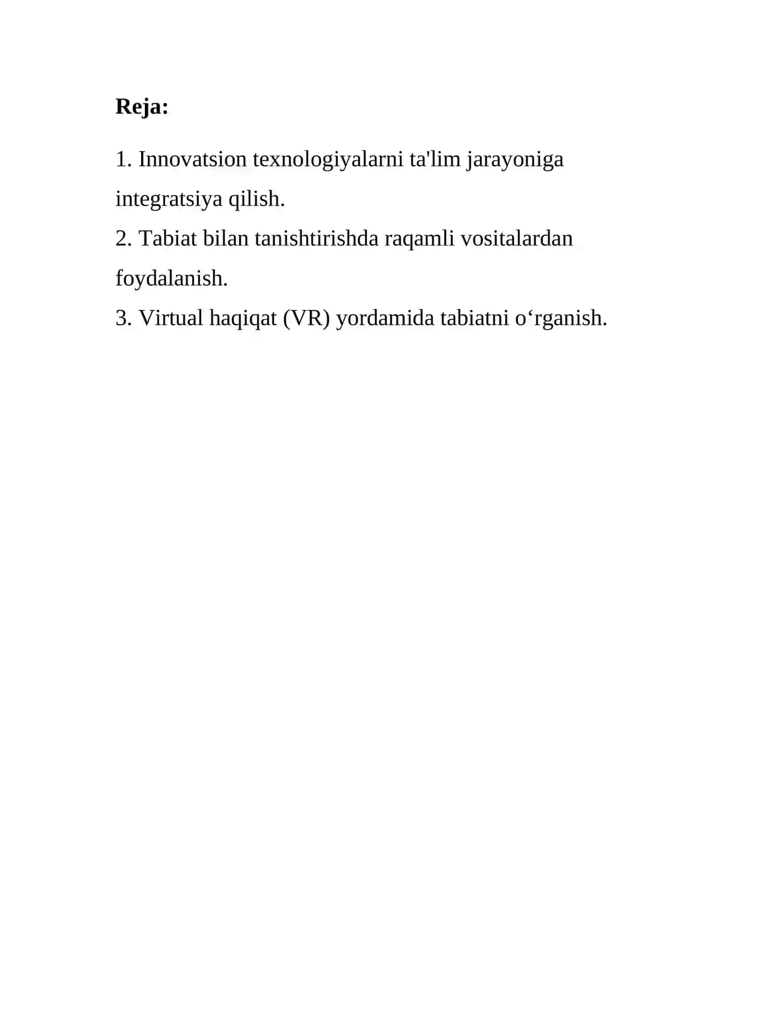 Inovatsion texnologiyalar asosida tabiat bilan tanishtirish mashg’ulotlarni ijodiy tashkil etish 2