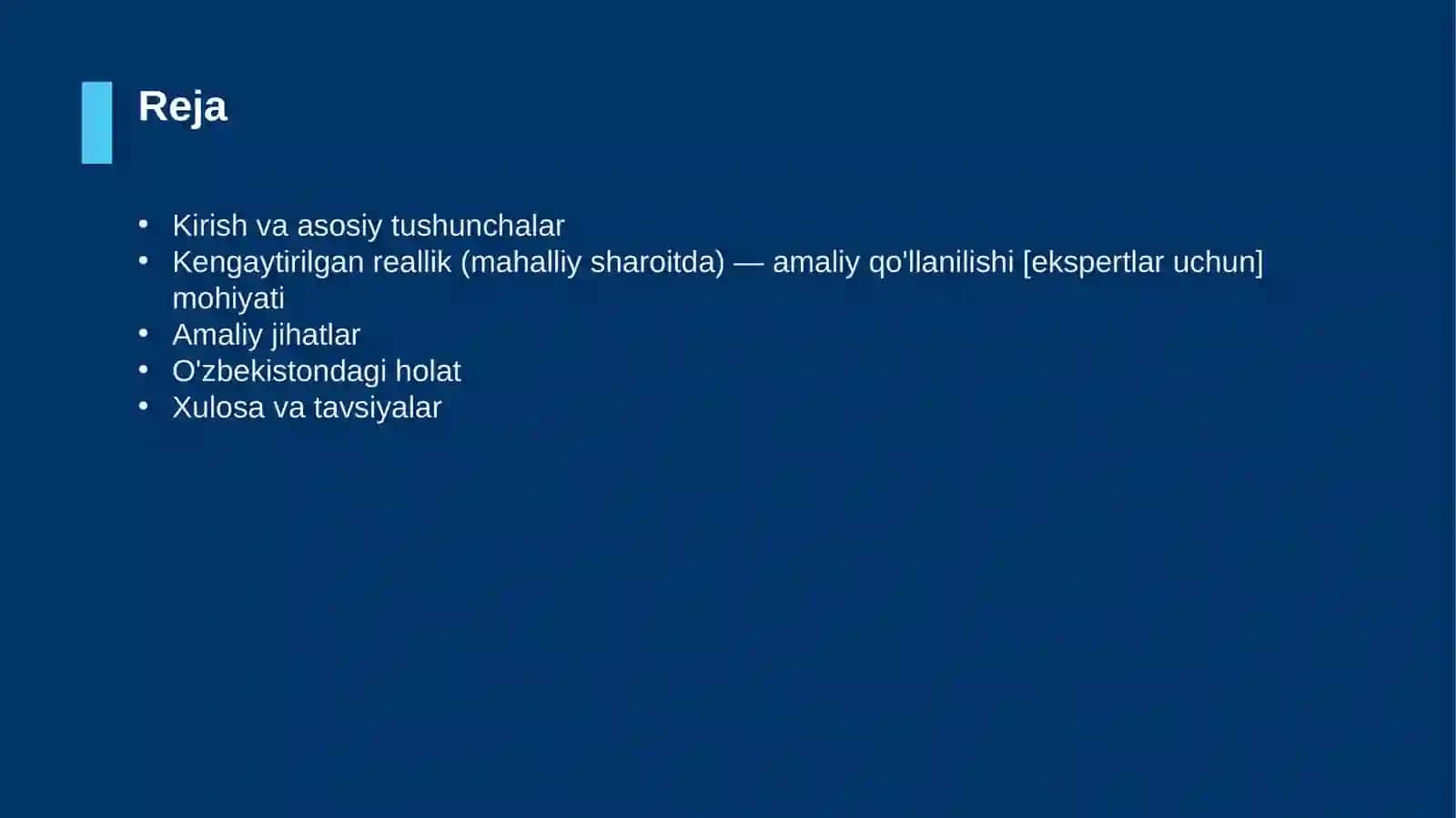 Kengaytirilgan reallik (mahalliy sharoitda) — amaliy qo'llanilishi [ekspertlar uchun] 2