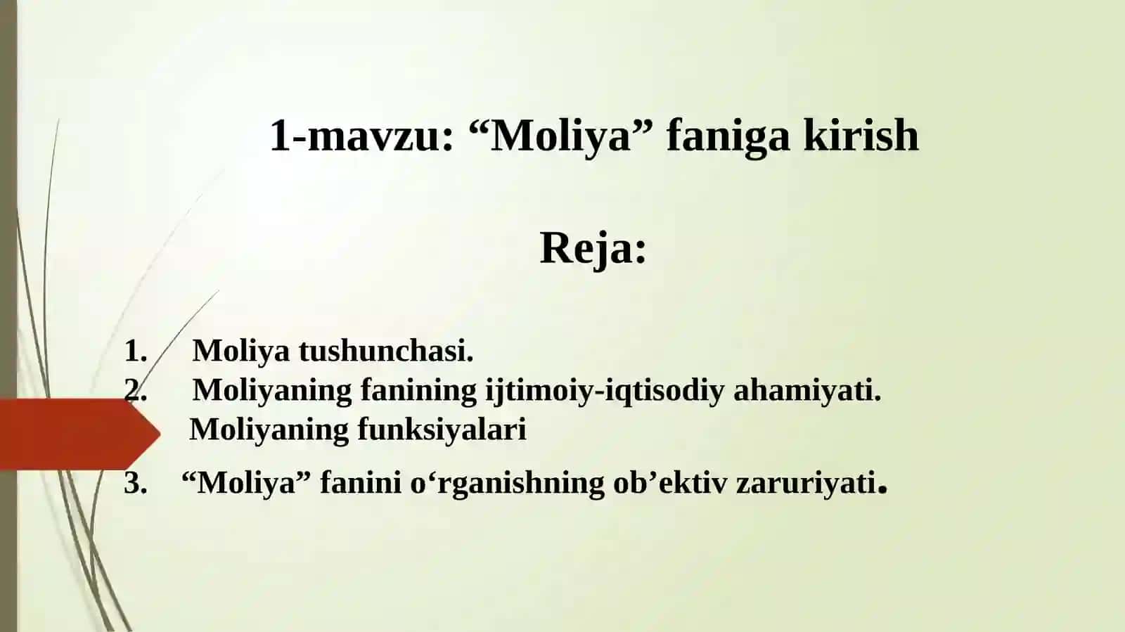 Moliya faniga kirish 2