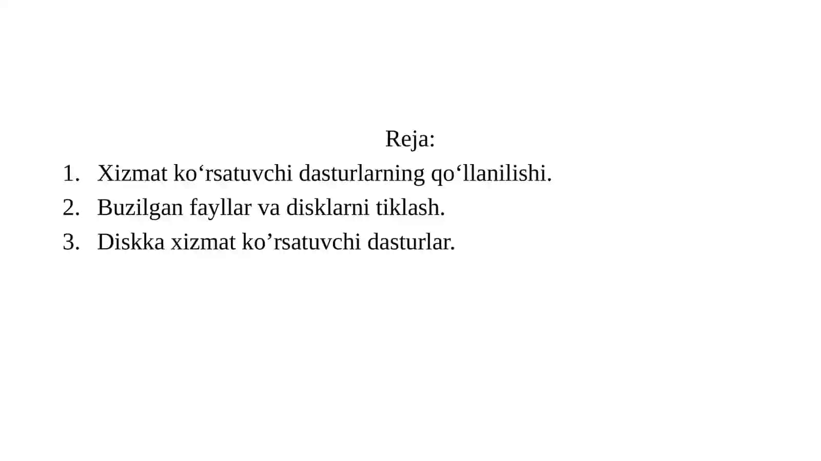 Disklarga xizmat ko’rsatuvchi dasturlar 2