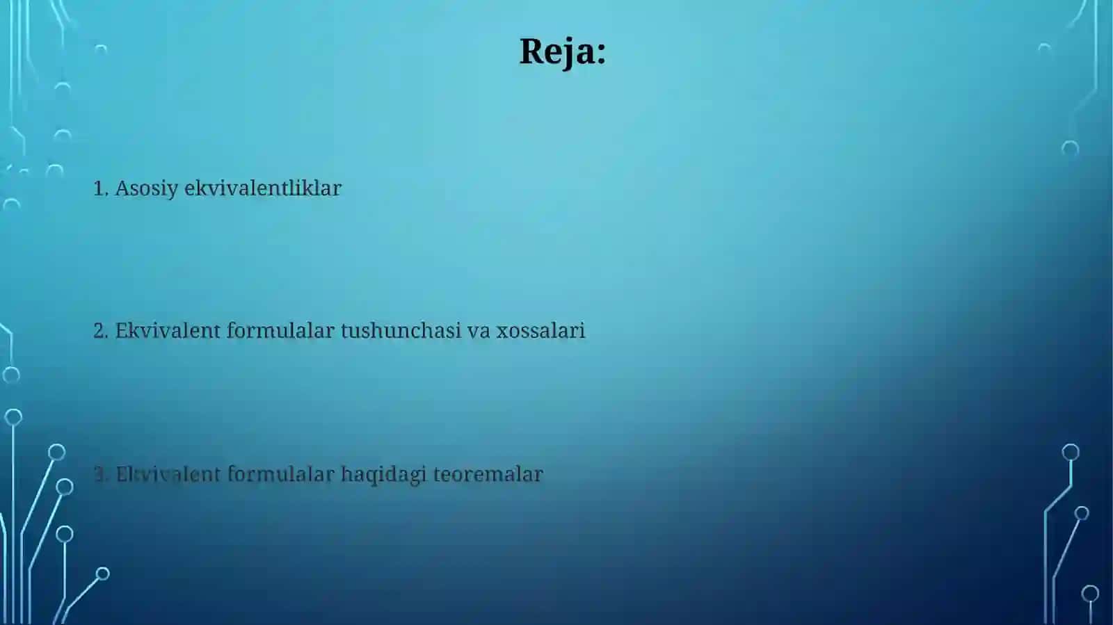 Asosiytengkuchliliklar. Tengkuchliformulalargadoirteoremalar 2