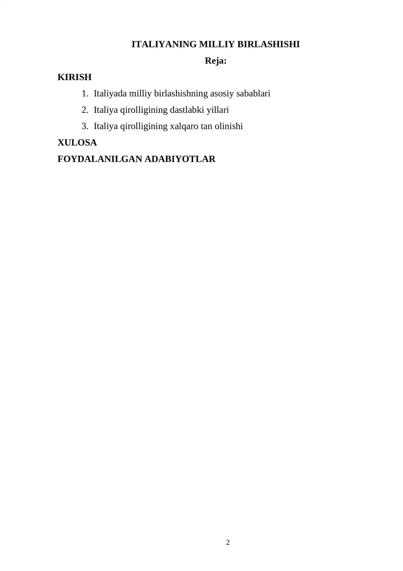 Italiyaning milliy birlashishi 2