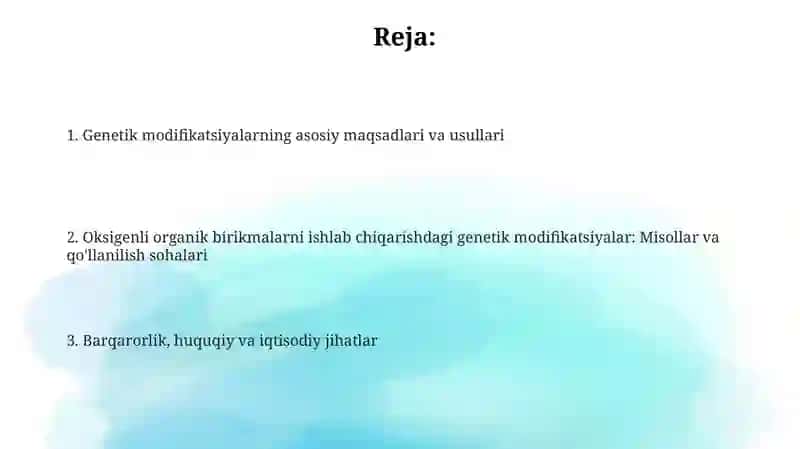 Genetik modifikatsiyalar 2