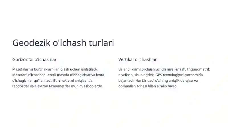 Geodezik o'lchashlar va ularning aniqligi 2