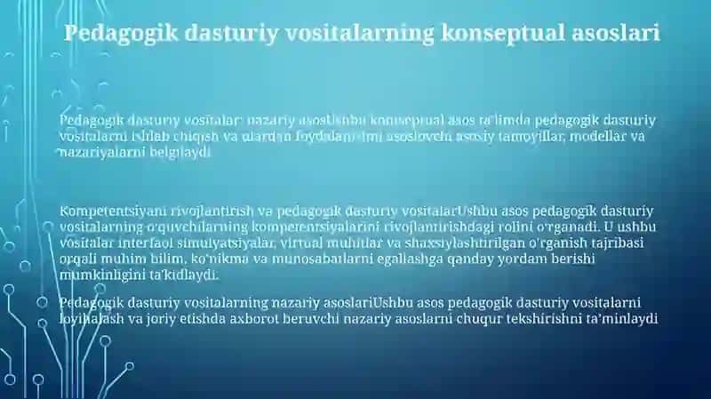 Pedagogik Dasturiy Vositalarning Nazariy Asoslari 2