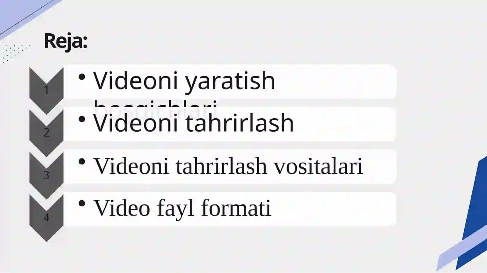 Videomuharrirlar bilan ishlash 2
