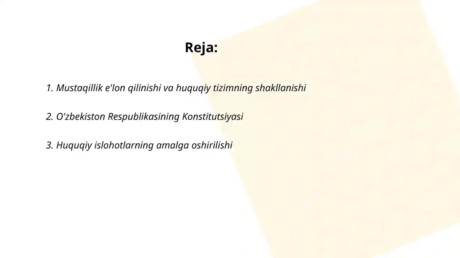 Mustaqillik yillarida O'zbekistonning o'z milliy huquqiy tizimini yaratilishi 2