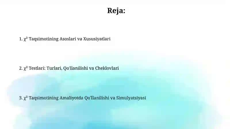 χ² Taqsimotlari 2