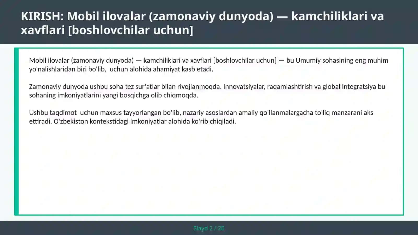 MOBIL ILOVALAR (ZAMONAVIY DUNYODA) — KAMCHILIKLARI VA XAVFLARI [BOSHLOVCHILAR UCHUN] 2