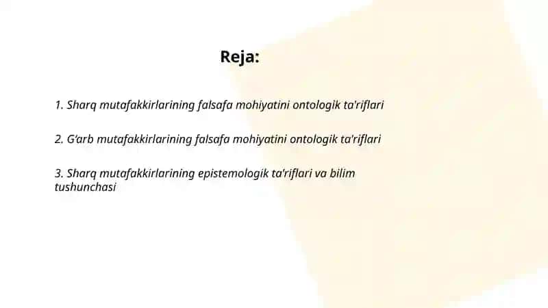 Sharqa va g'arb mutafakkirlarining falsafa mohiyatiga oid ta'riflarining tasnifi 2