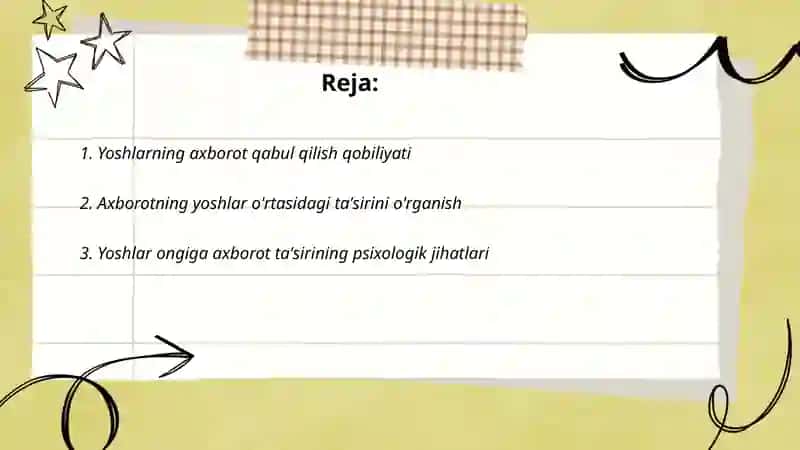 Yoshlarni ahborotni qabul qilishligi va ularda nisbatan ongli munosabatlarni shakllantirish 2
