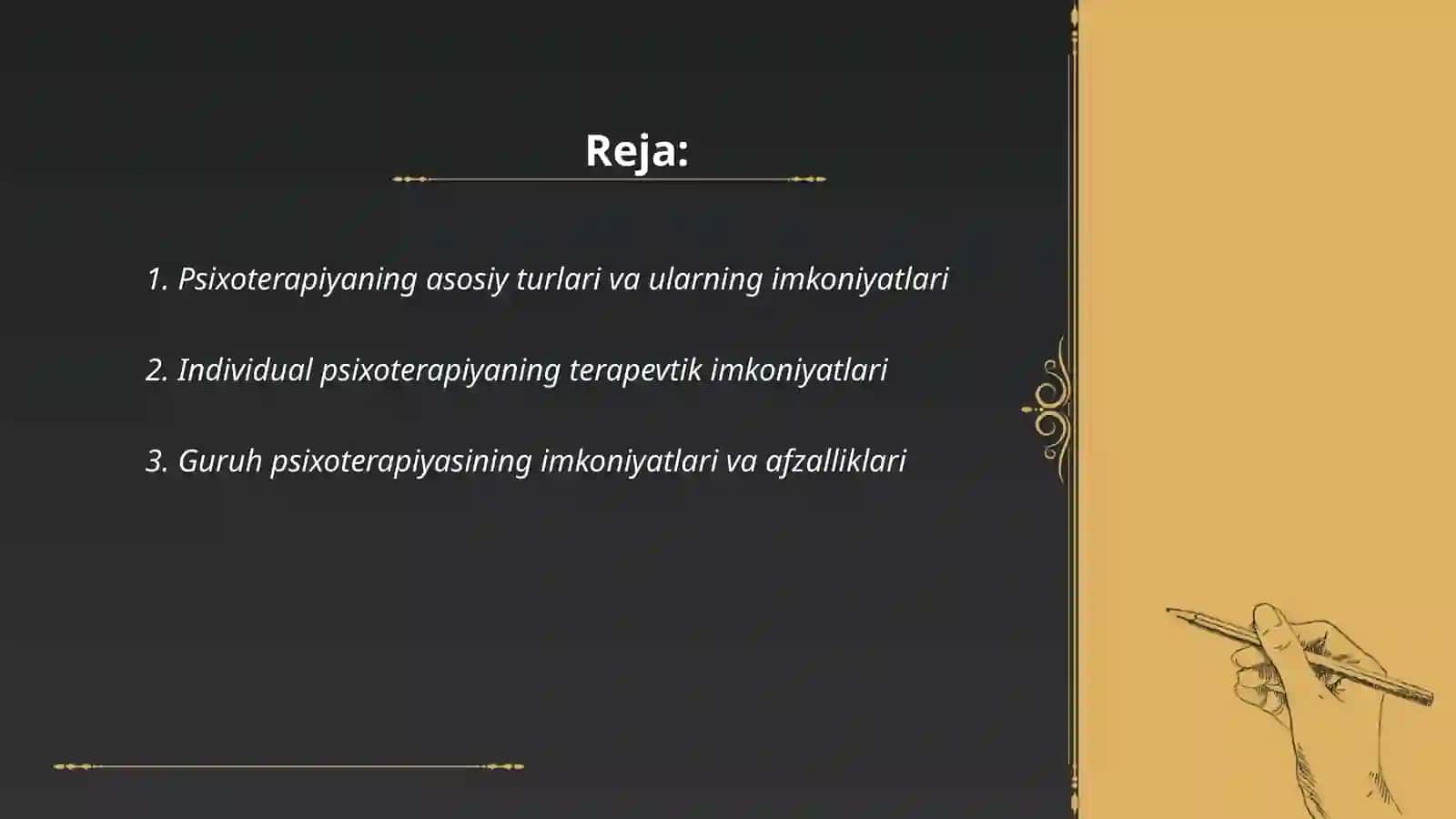 Psixologiyada psixoterapiyaning imkoniyatlari 2