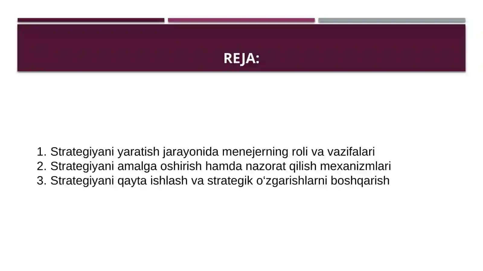 Strategiyani yaratishda va qayta ishlash jarayonida menejerning vazifalari 2