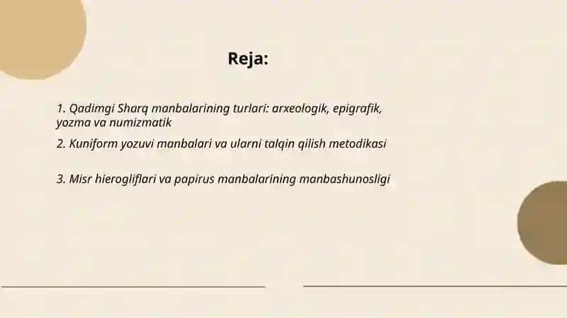 Qadimgi Sharq tarixi manbashunosligi 2