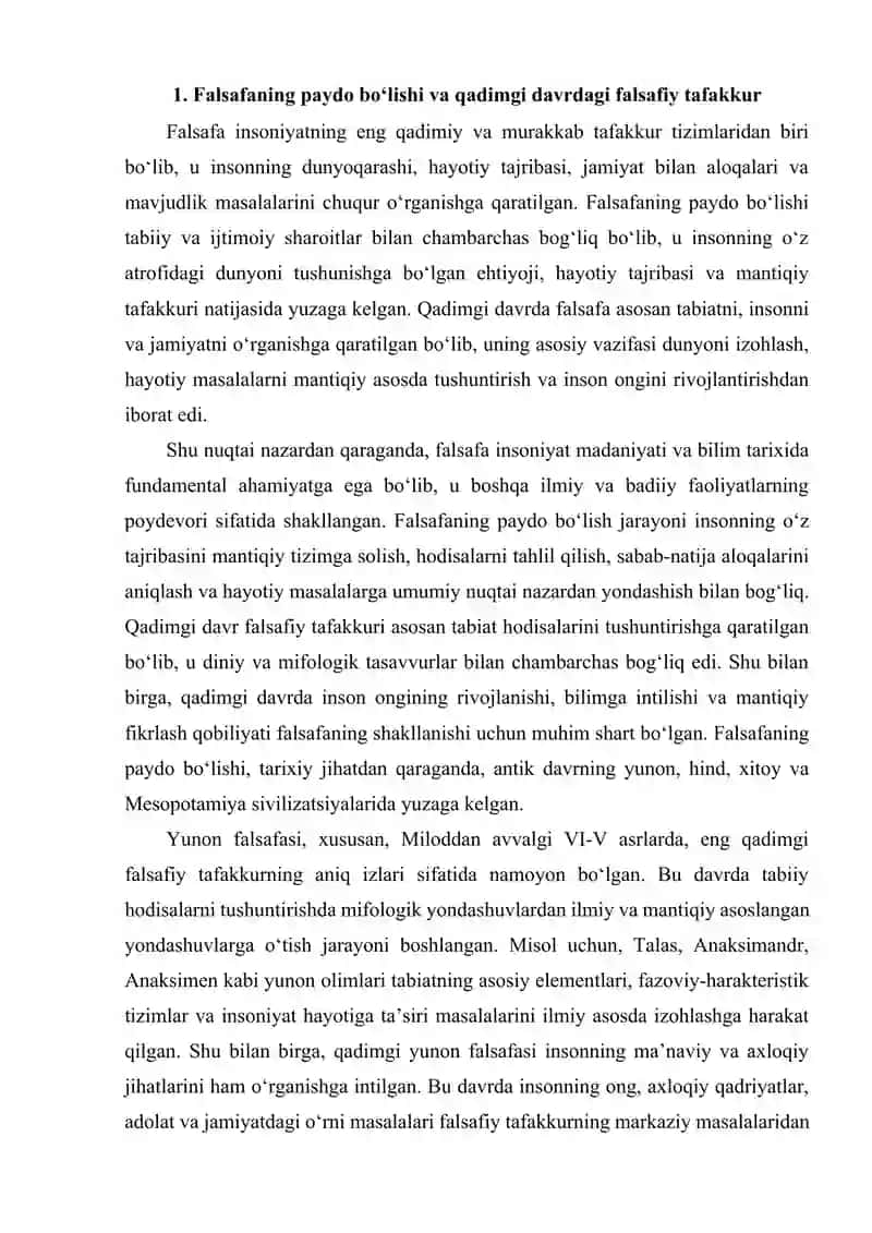 Falsafaning rivojlanishi 2