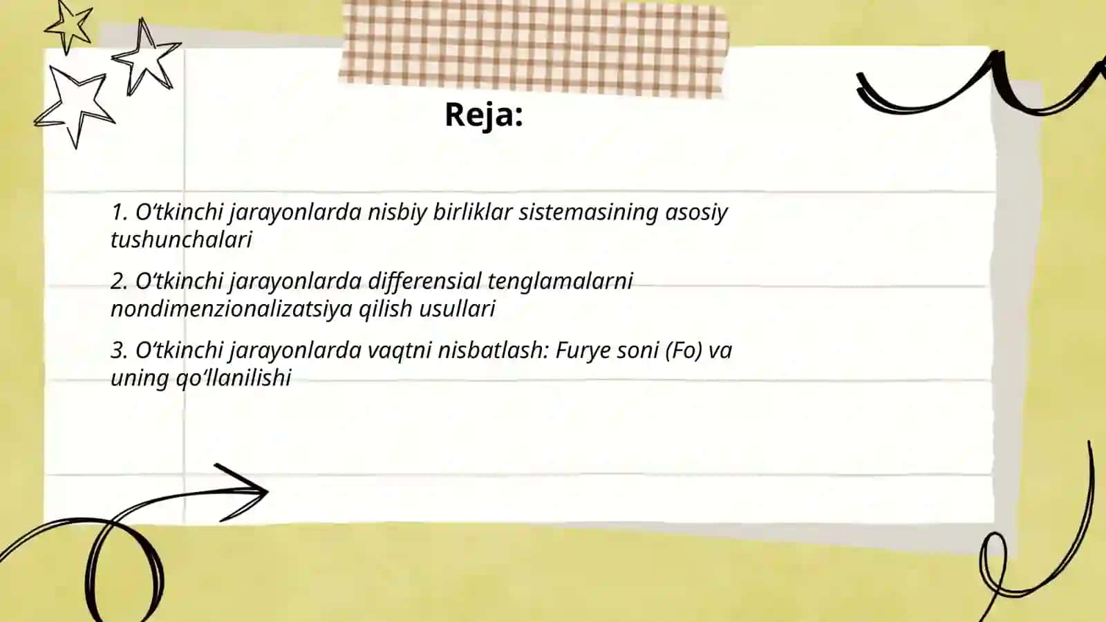O‘tkinchi jarayonlarda nisbiy birliklar sistemasi 2