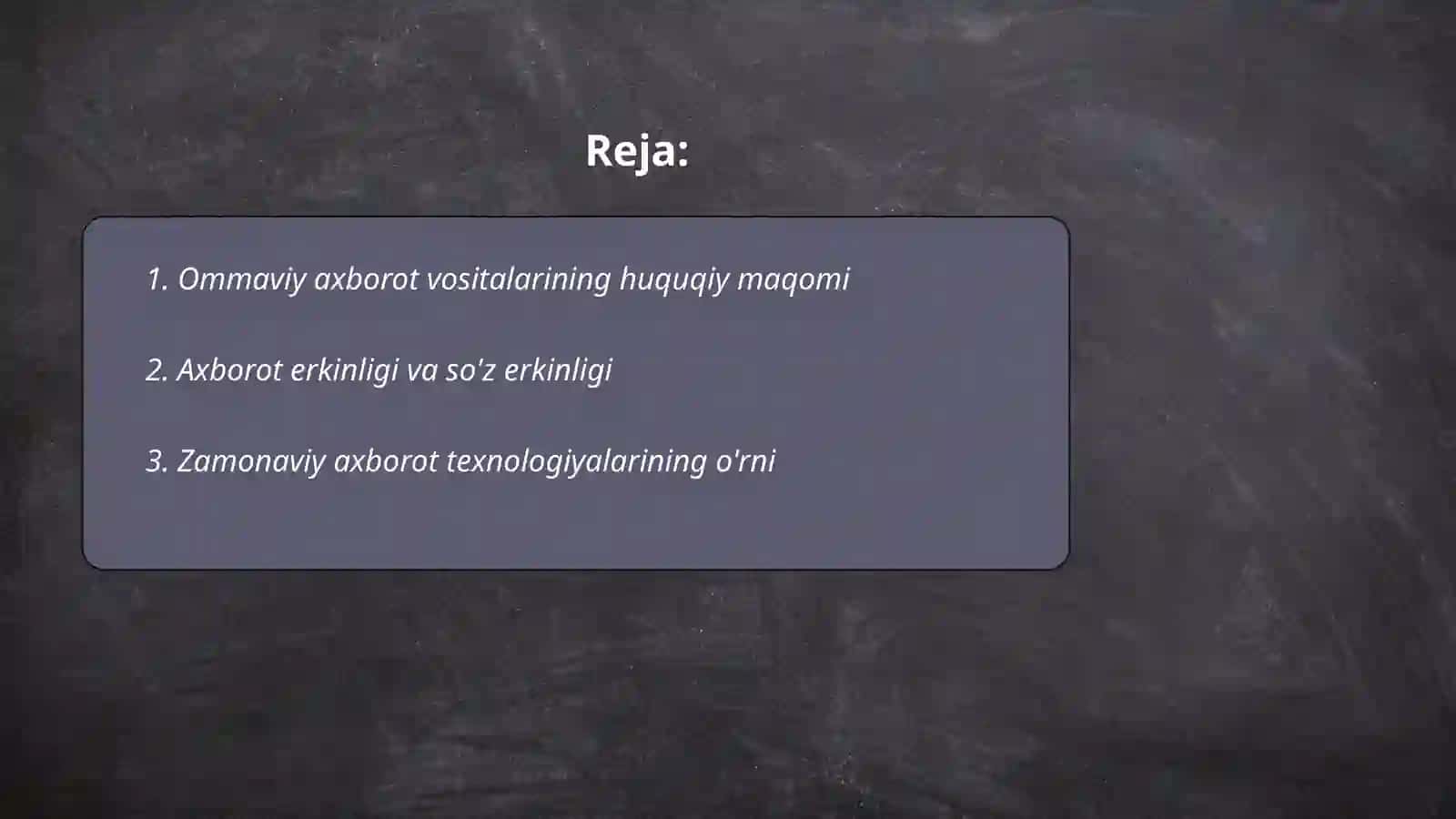Oʻzbekiston Respublikasi ommaviy axborot vositalarining faoliyati 2