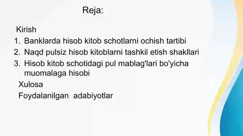 Kassadagi pul mablag'lari hisobi 2