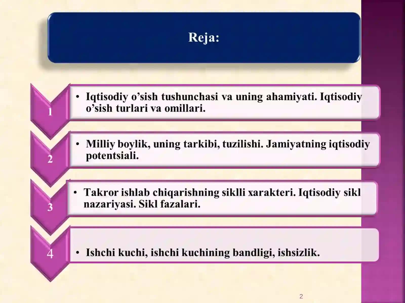 Iqtisodiy o’sishning mazmuni va turlari 2