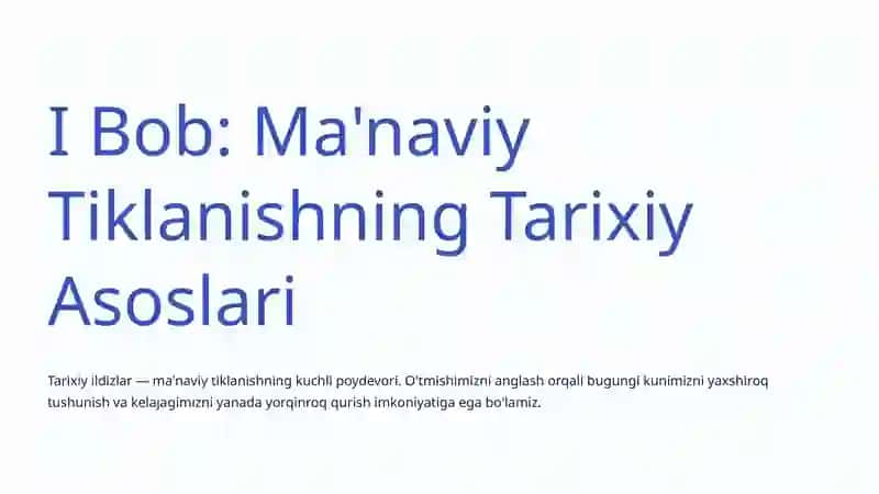 Ma'naviy Tiklanish Jarayoni: Shaxs va Jamiyatning Yangi Uyg'onishi 2