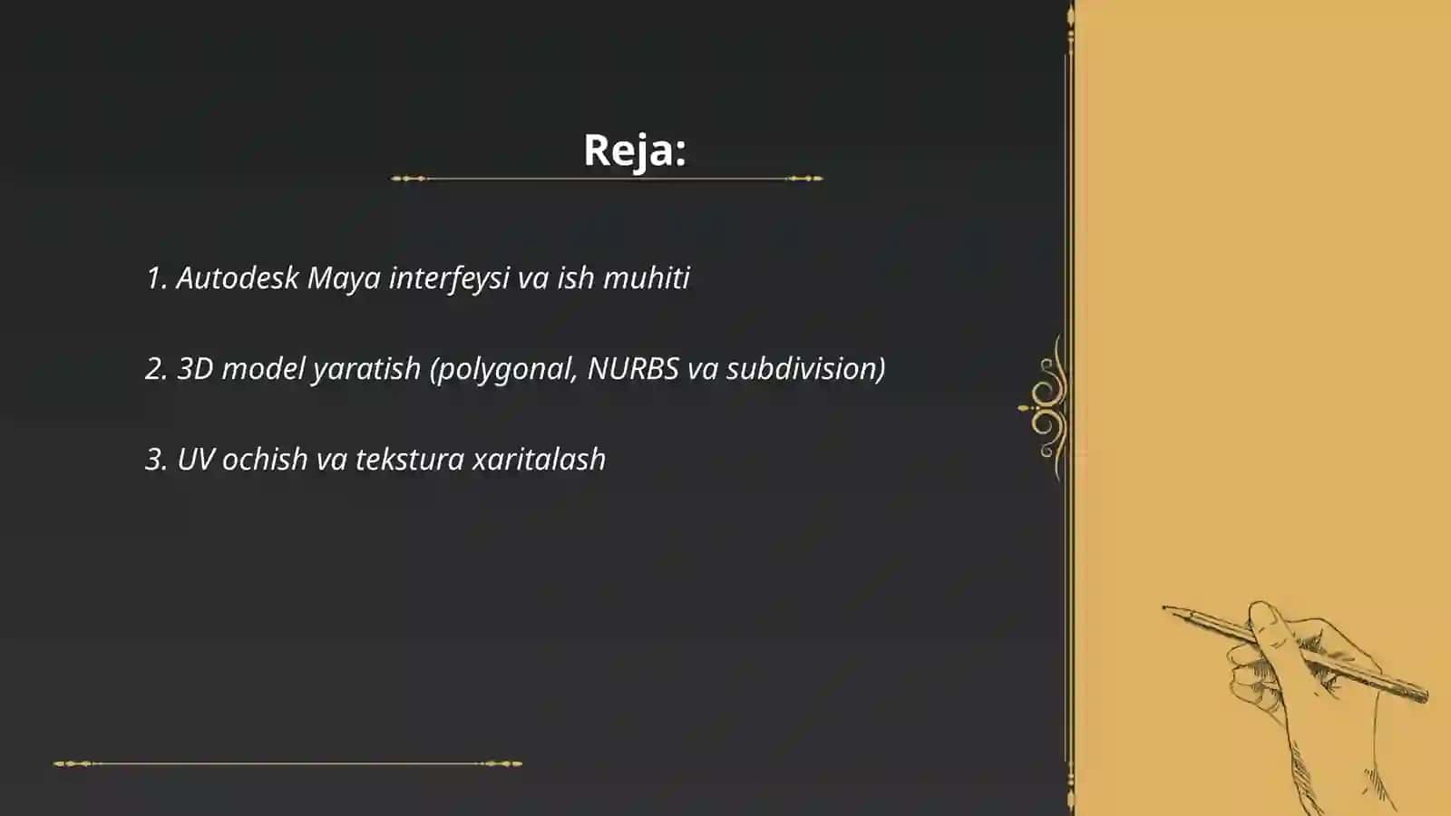 Autodesk maya dasturining imkoniyatlari va animatsiya jarayoni 2