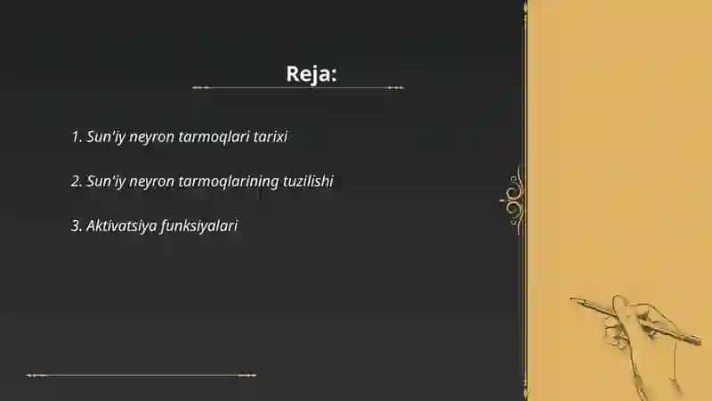 Sun‘iy neyron tarmoqlari 2