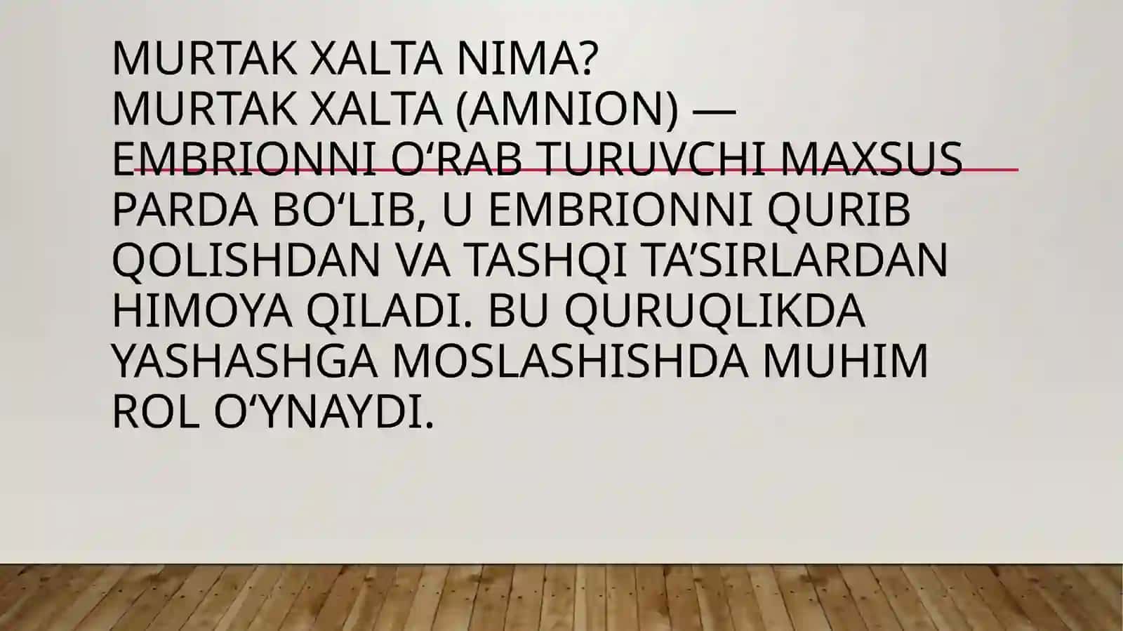 Murtakxaltasiz–anamniyalar(anamnia)vamurtakxaltaliAmniotalar(Amniota)guruhlargakiruvchiumurtqalilargaxosxususiyatlar 2