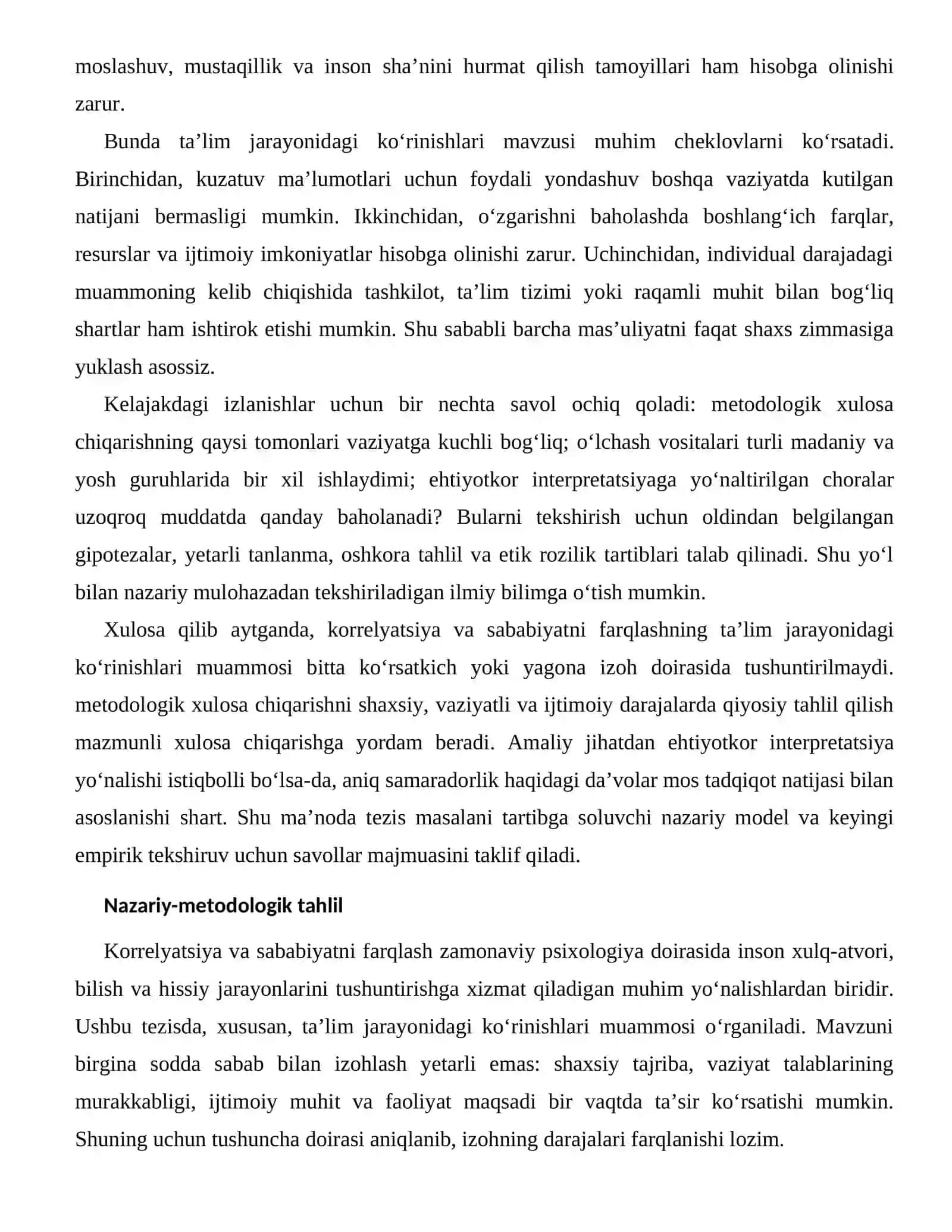 KORRELYATSIYA VA SABABIYATNI FARQLASHNING TA’LIM JARAYONIDAGI KO‘RINISHLARI 2