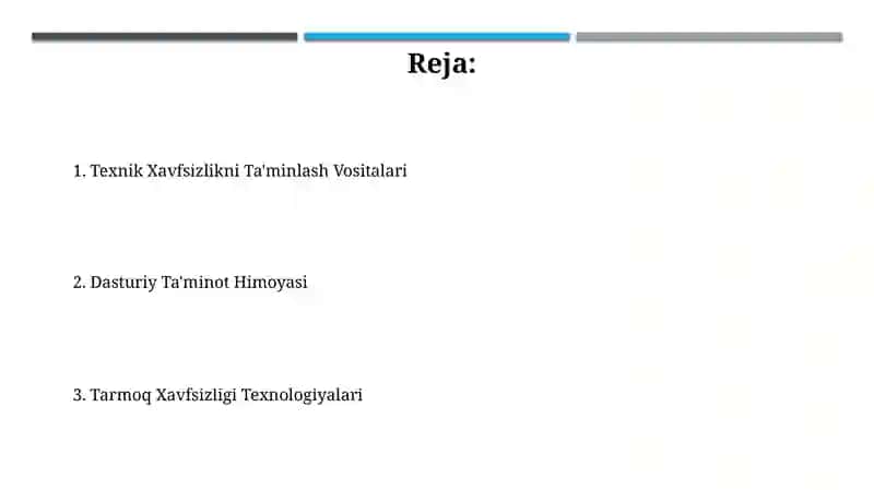 Xavfsizlikni ta'minlovchi texnik vositalar 2