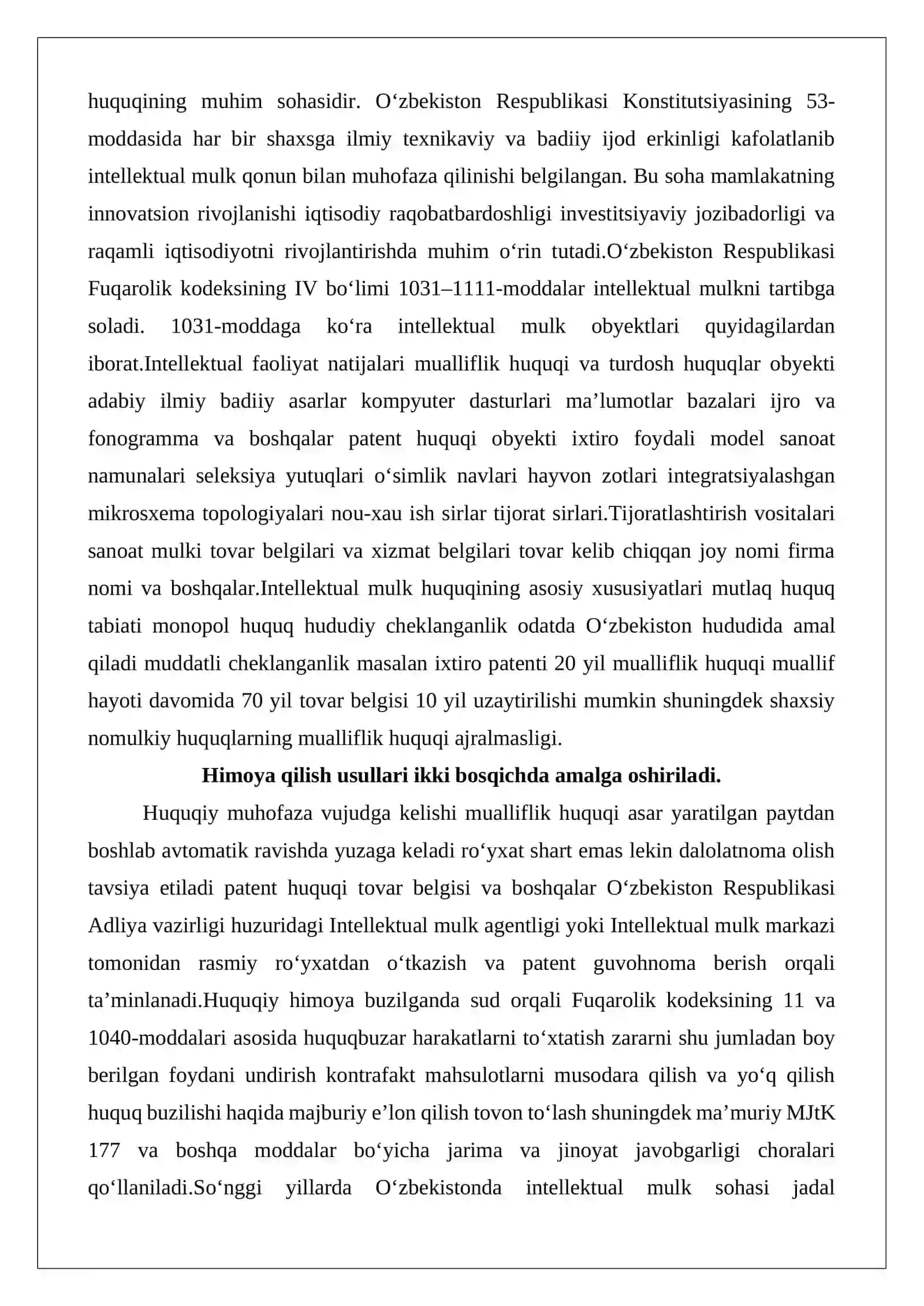 Intellektual mulk huquqi obyektlari va ularni himoya qilish usullari 2