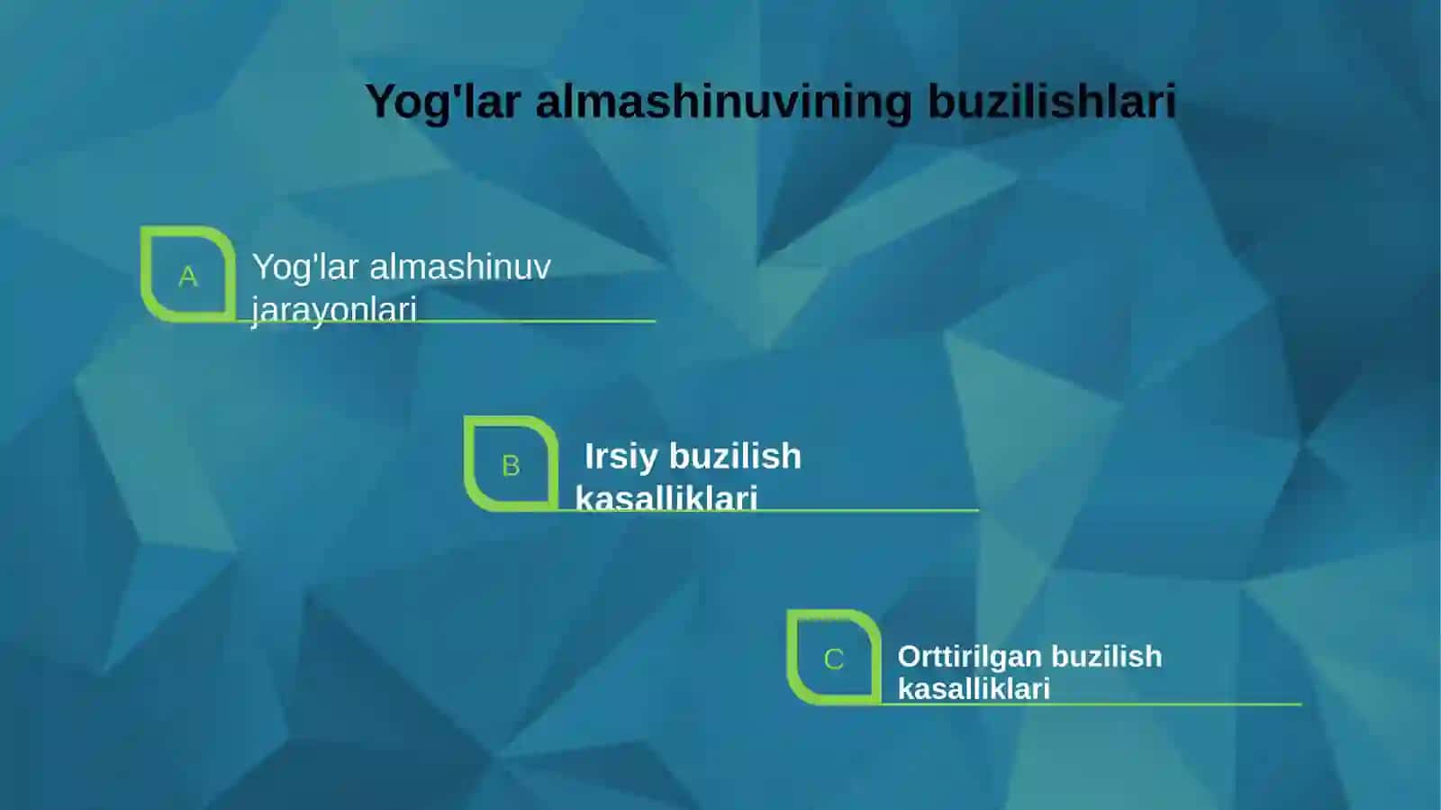 Yog'lar almashinuvining buzilishlari 2