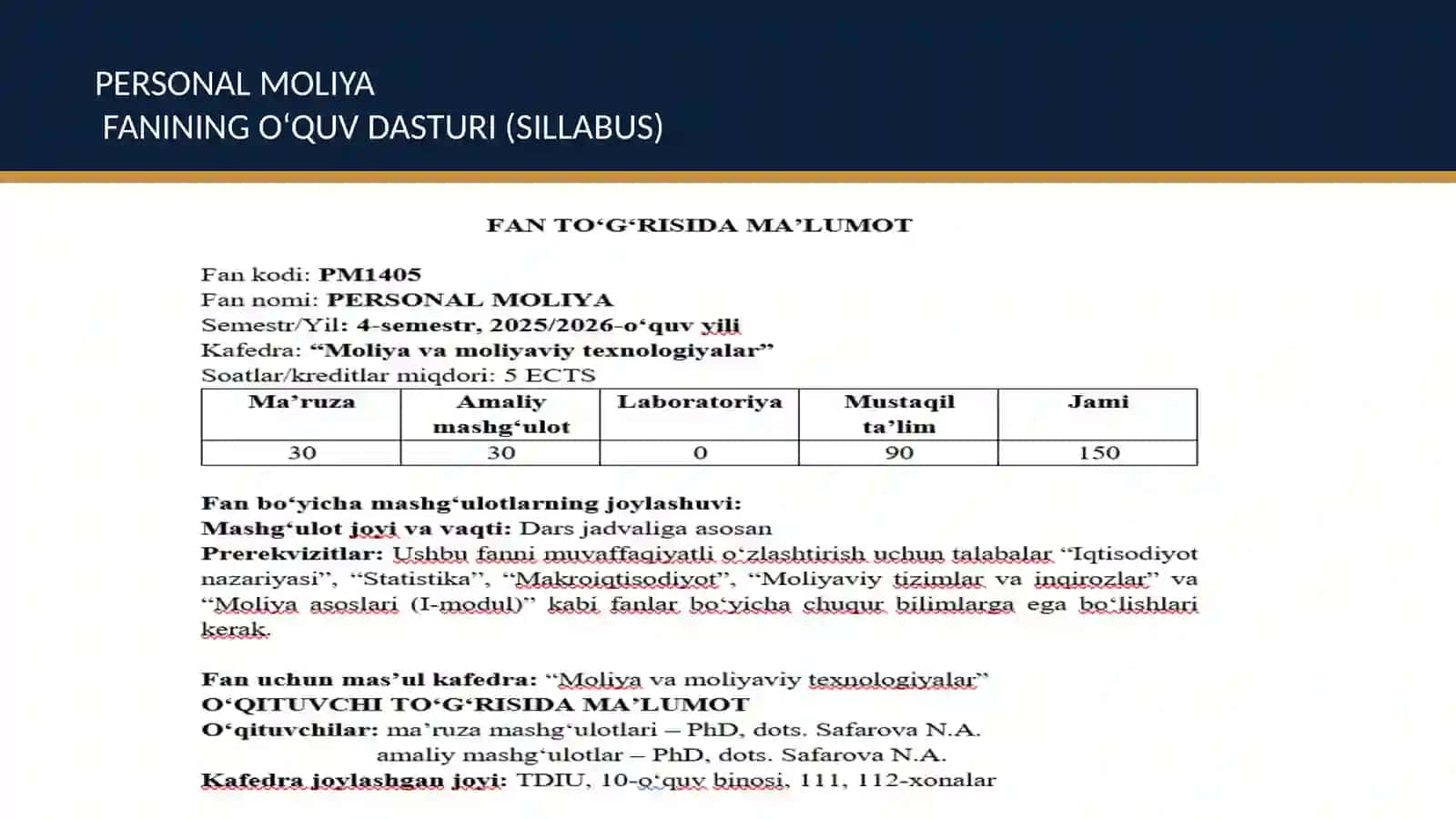 Personal moliya va moliyaviy savodxonlikka kirish 2