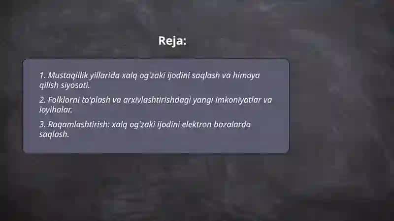 Xalq og'zaki ijodiga mustaqillik yillarida qaratilgan e'tibor 2
