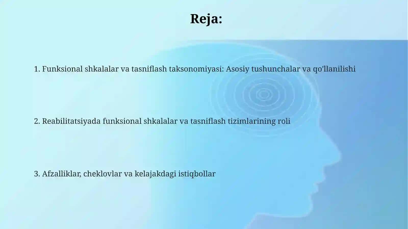 Reabilitatsiyada funksional shkalalar va tasniflash tizimlarining roli 2