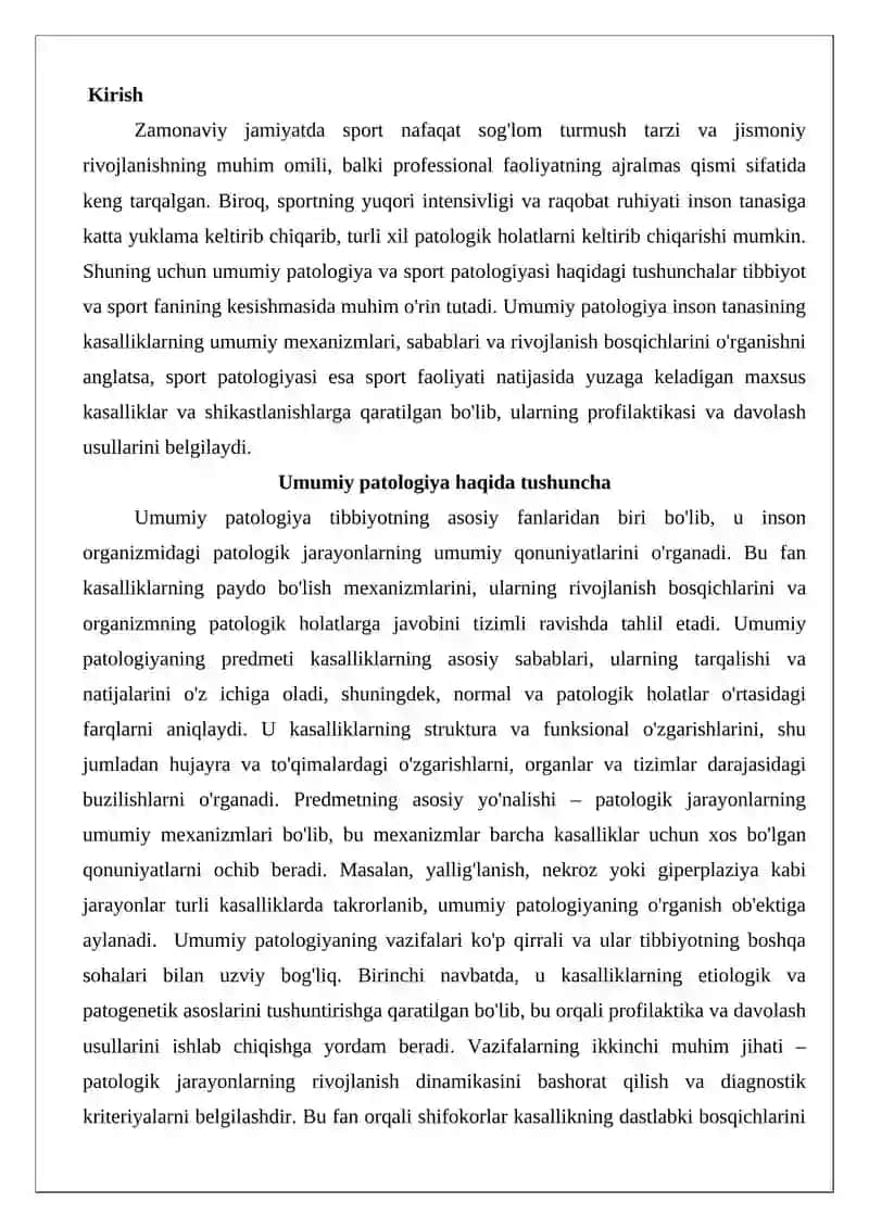 Umumiy va sport patologiyasi haqida tushuncha 2